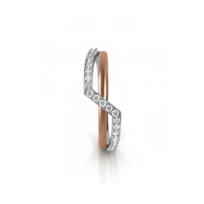 Two-Tone Crisscross Diamond Ring