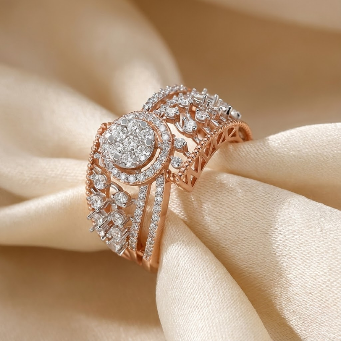 Royal Cluster Dome Diamond Ring