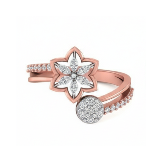 Floral Bloom Cluster Diamond Ring