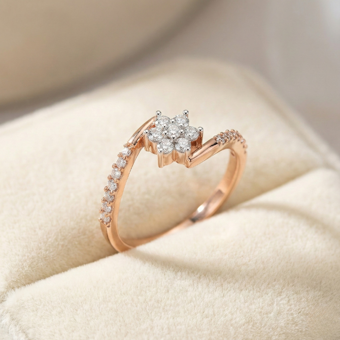 Floral Cluster Diamond Ring