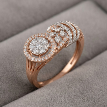 Grand Concentric Crown Diamond Ring