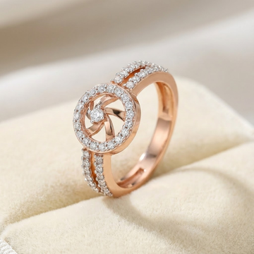 Spiral Halo Diamond Ring