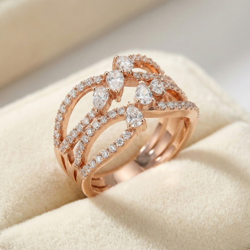 Interlinked Floral Diamond Ring