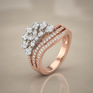 Floral Bouquet Curved Diamond Ring