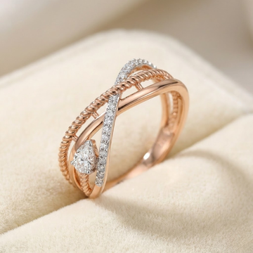 Twisted Rope Solitaire Diamond Ring