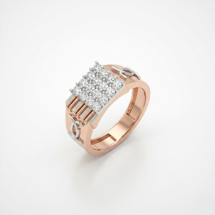 Prestige Lock Diamond Statement Men's Ring