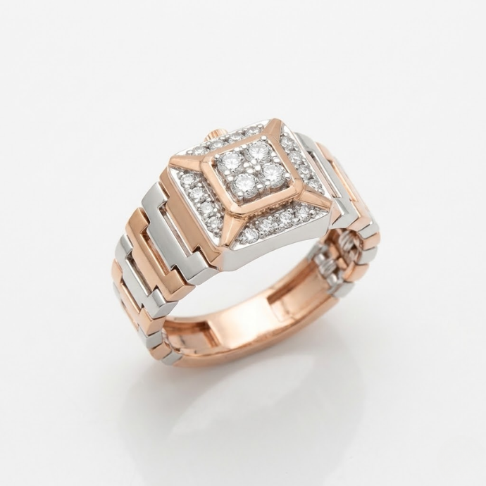 Imperial Square Halo Diamond Men's Ring
