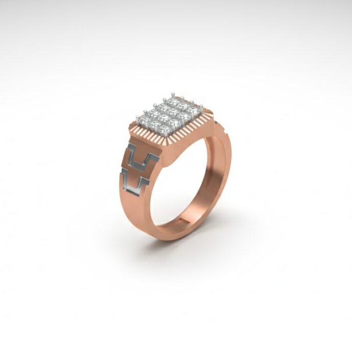 Grand Block Diamond Sentinel Men's Ring