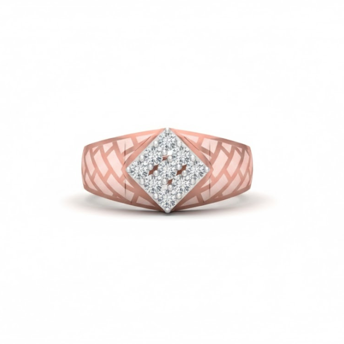 Prism Weave Diamond Emblem Men's Ring