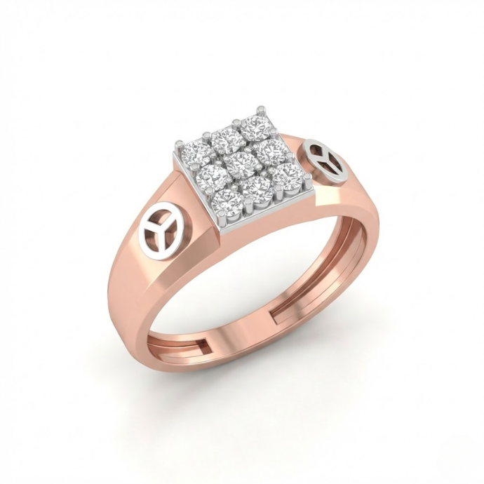 Unity Crest Diamond Sovereign Men's Ring