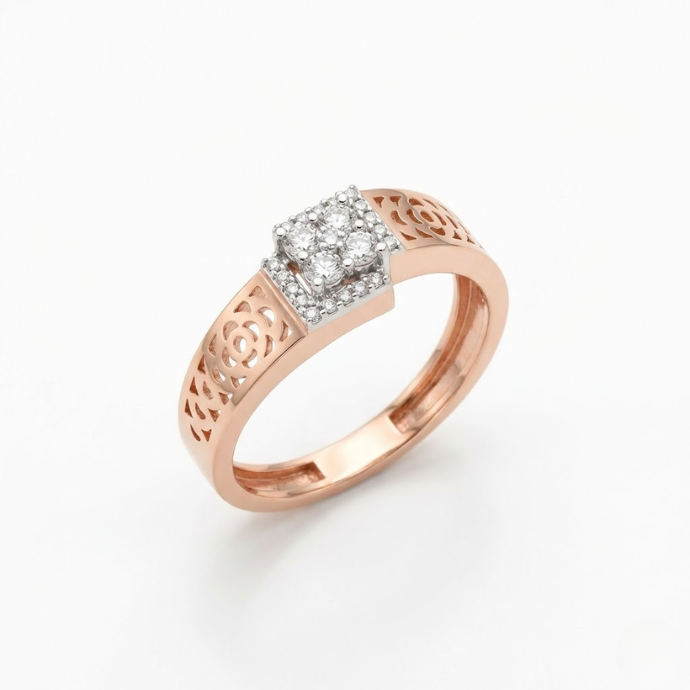 Floral Halo Diamond Heritage Men's Ring