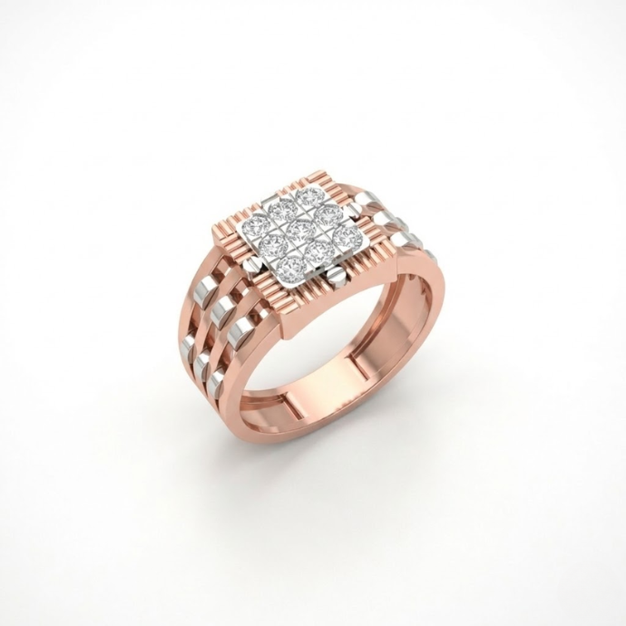 Platinum Link Diamond Prestige Men's Ring