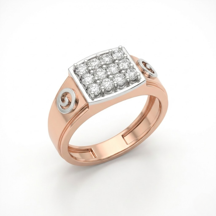 Monarch Spiral Diamond Authority Men's Ring