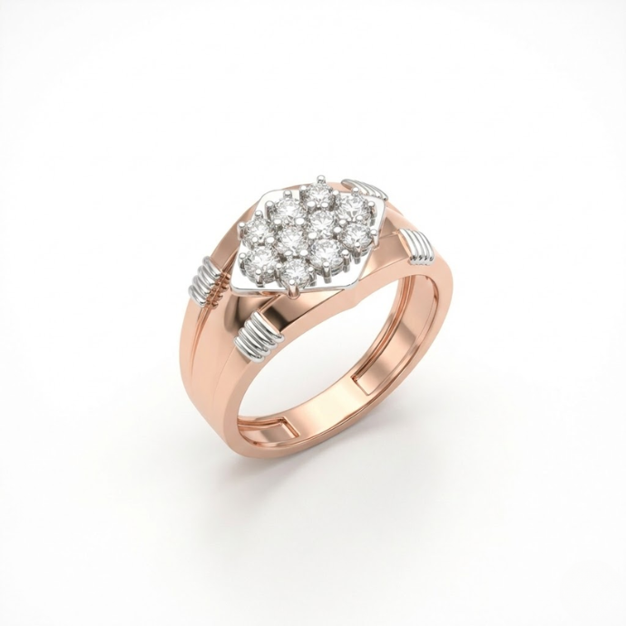 Helix Cluster Diamond Regent Men's Ring