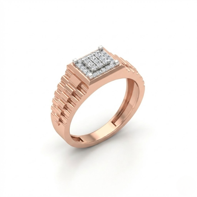 Grand Matrix Diamond Block Men's Ring