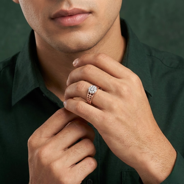 Celestial Grid Diamond Crest Men's Ring
