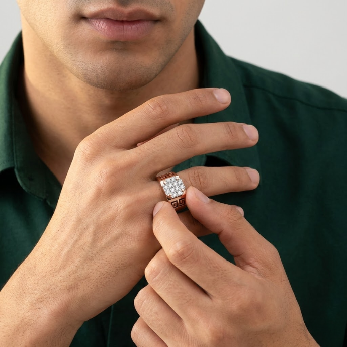Imperial Maze Diamond Crest Men's Ring