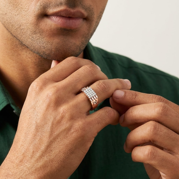 Prestige Lock Diamond Statement Men's Ring