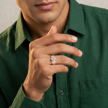 Prism Weave Diamond Emblem Men's Ring