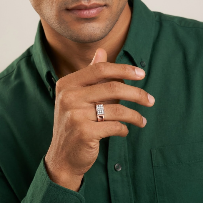 Linear Vault Diamond Authority Men's Ring