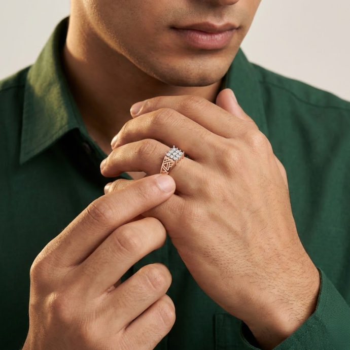 Arc Sigil Diamond Sovereign Men's Ring