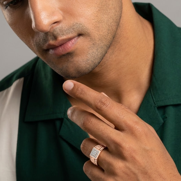 Grand Matrix Diamond Block Men's Ring