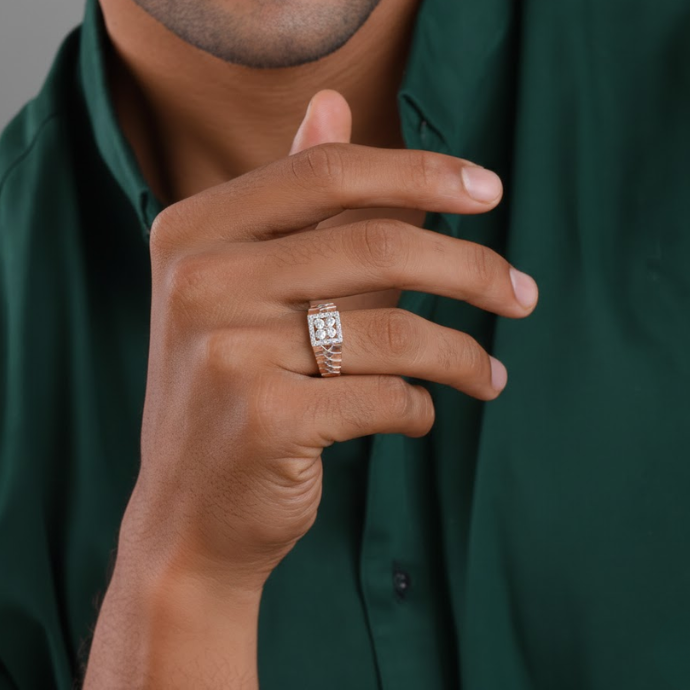 Regal Lattice Diamond Citadel Men's Ring