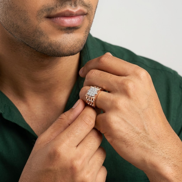 Platinum Link Diamond Prestige Men's Ring