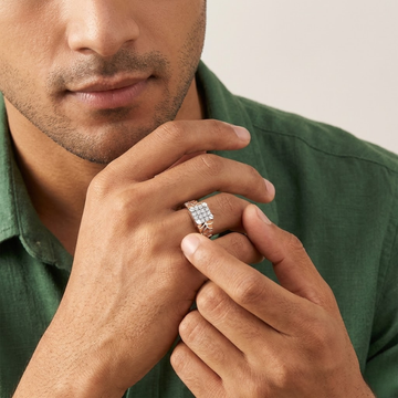 Baroque Weave Diamond Crest Men's Ring