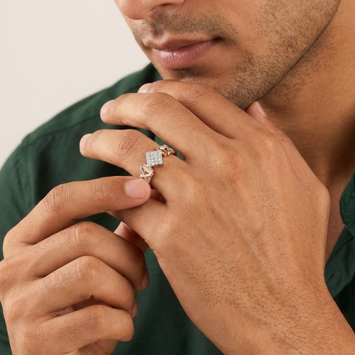 Infinity Cross Diamond Embrace Men's Ring
