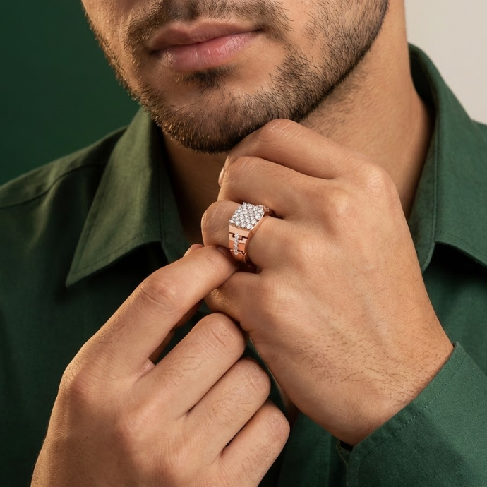 Royal Cluster Diamond Command Men's Ring