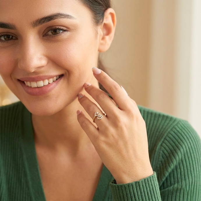 Dual Pear Halo Open-Style Diamond Ring