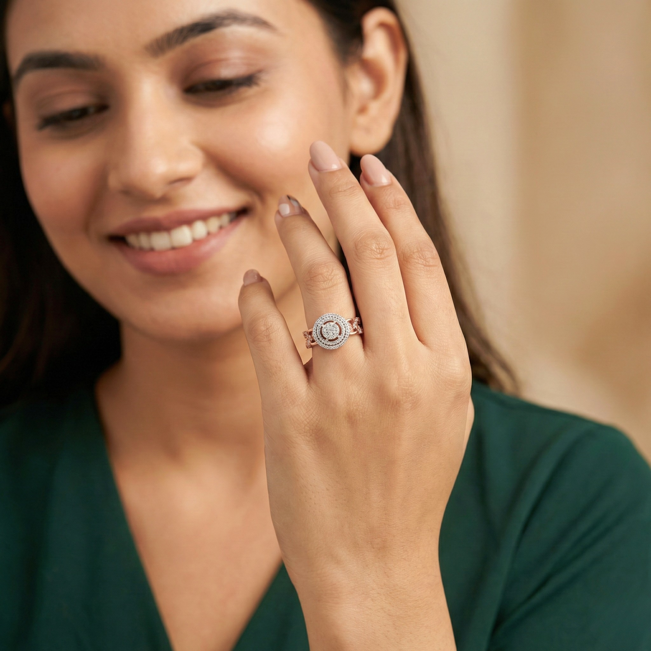 Double Halo Floral Grand Diamond Ring