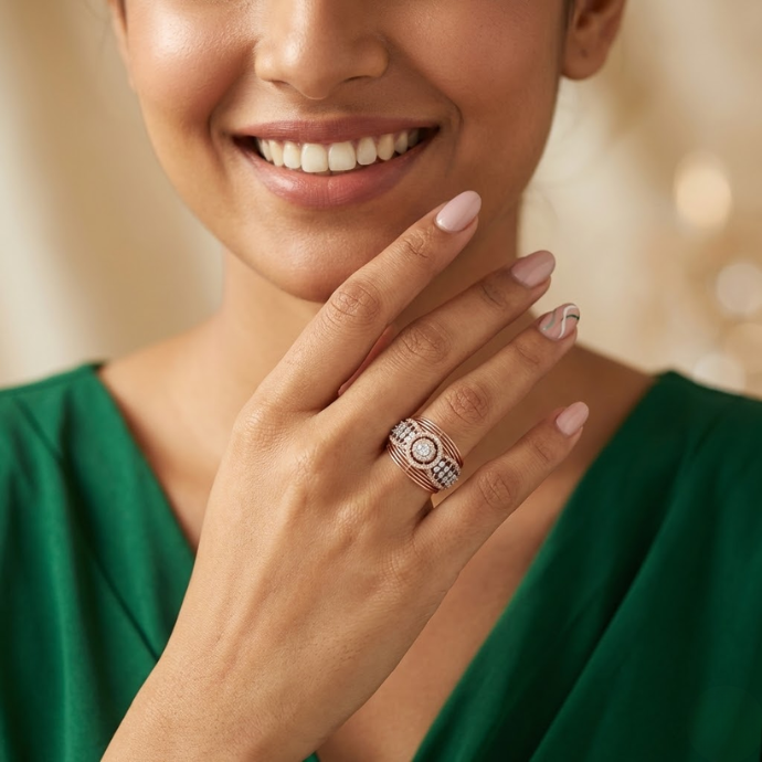 Grand Multi-Layer Dome Diamond Ring