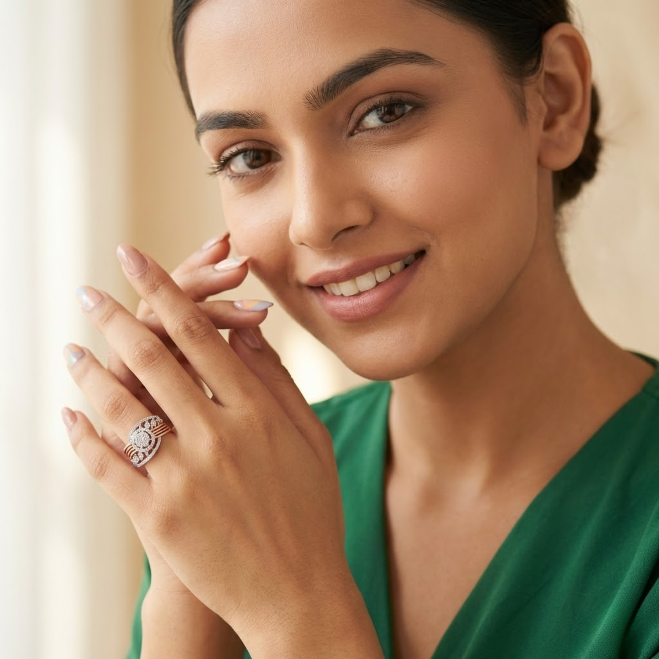 Designer Dual-Tone Halo Diamond Ring