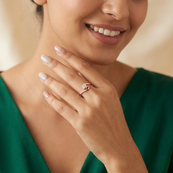 Contemporary Diamond Loop Ring