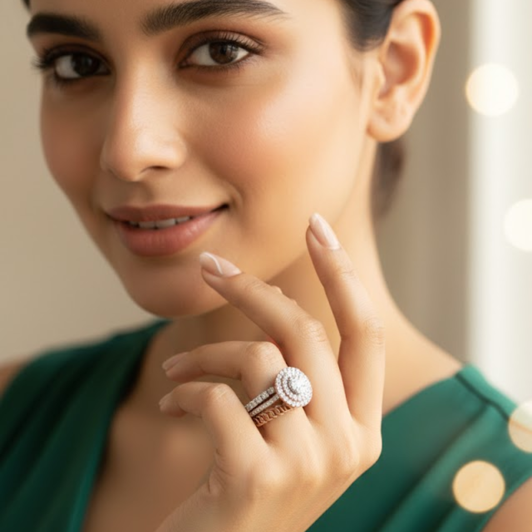 Oval Halo Twisted Shank Diamond Ring