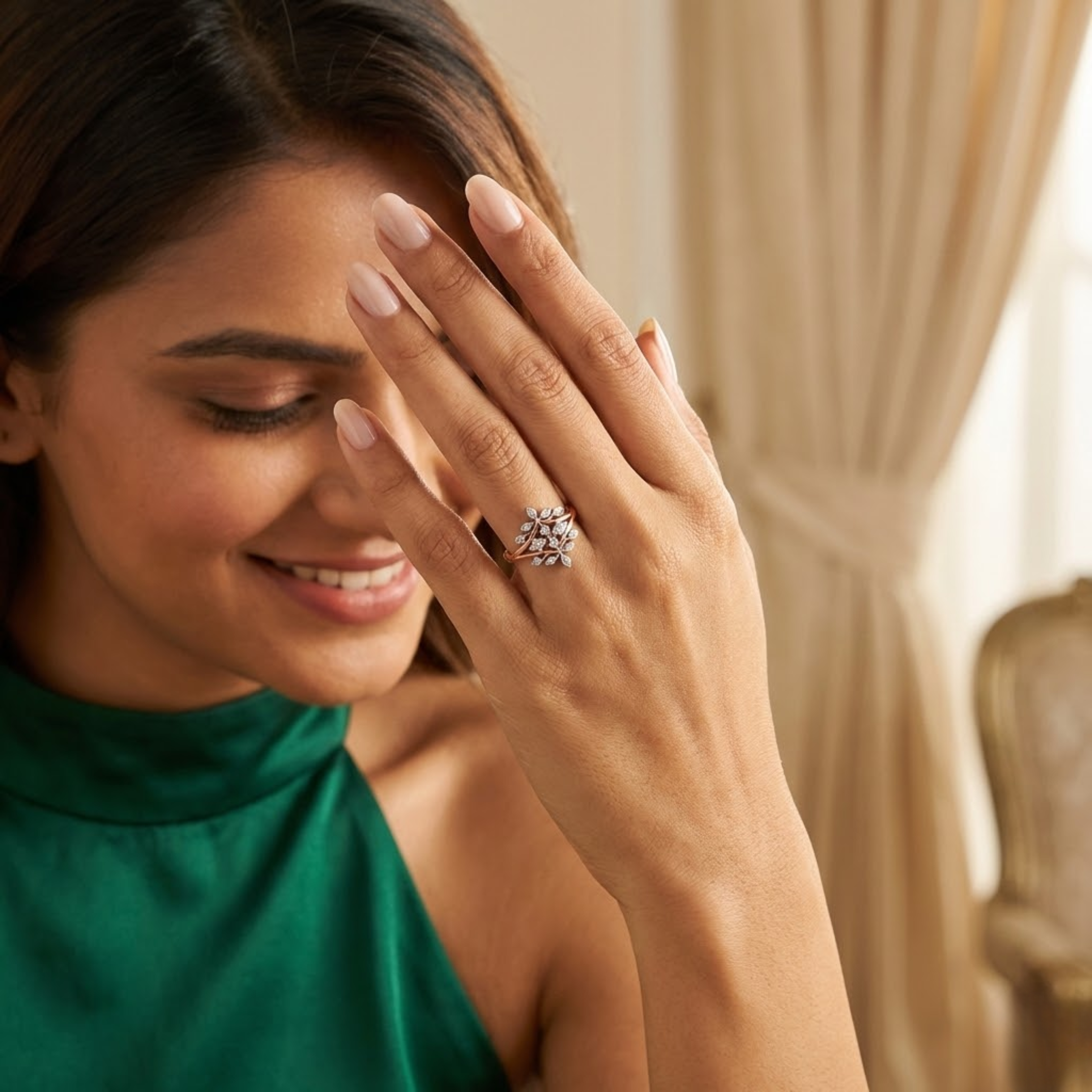 Designer Marquise Cluster Diamond Ring