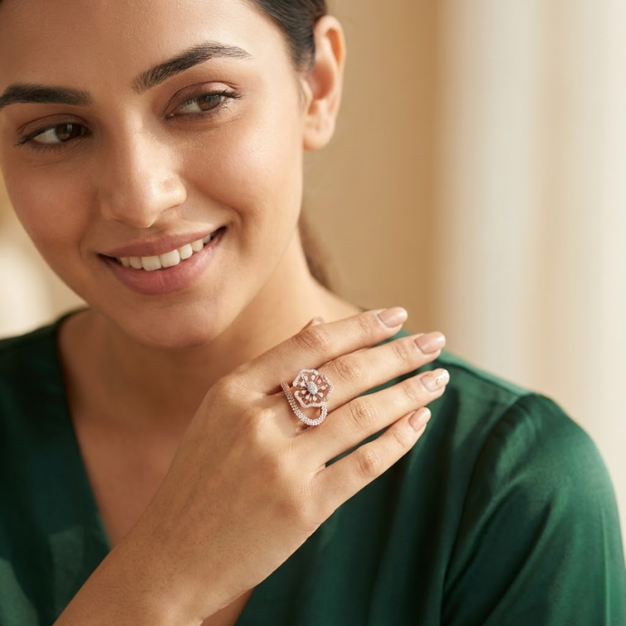 Artistic Floral Diamond Ring