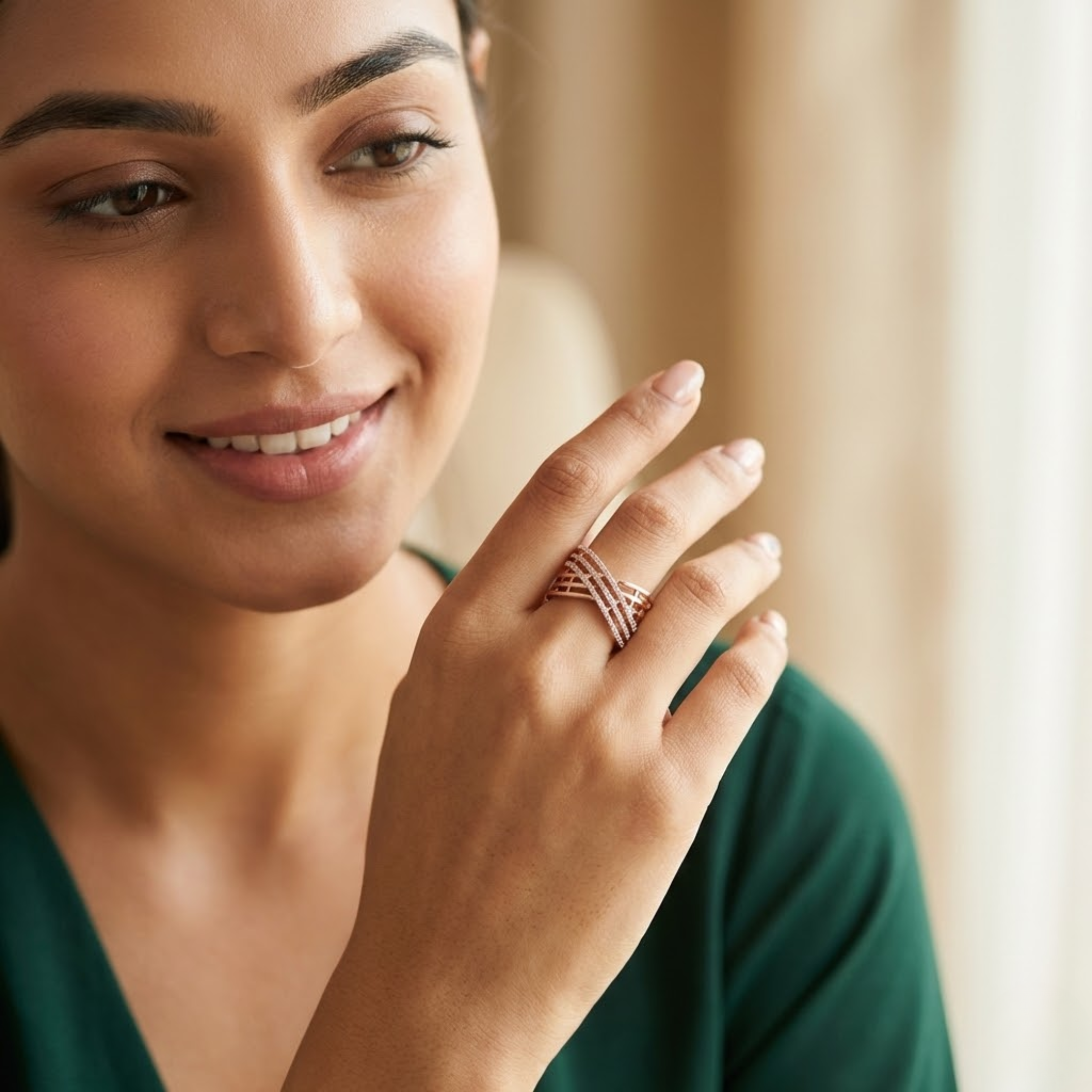 Multi-Layer Crisscross Diamond Band