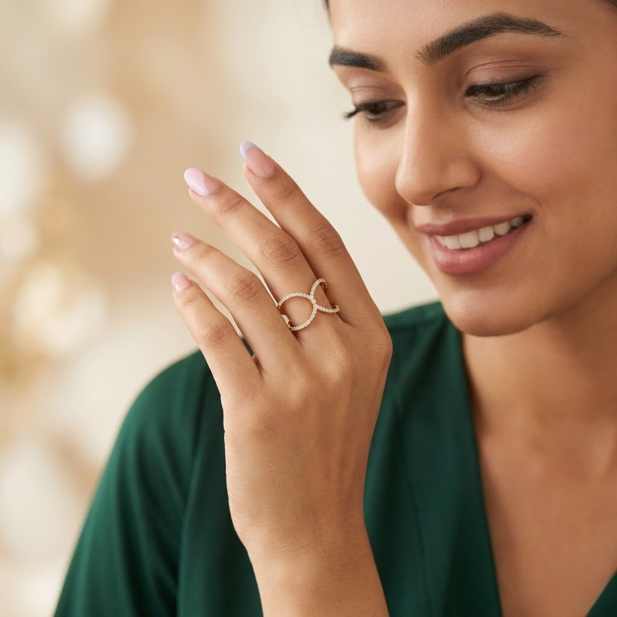 Elegant Infinity Bow Diamond Ring