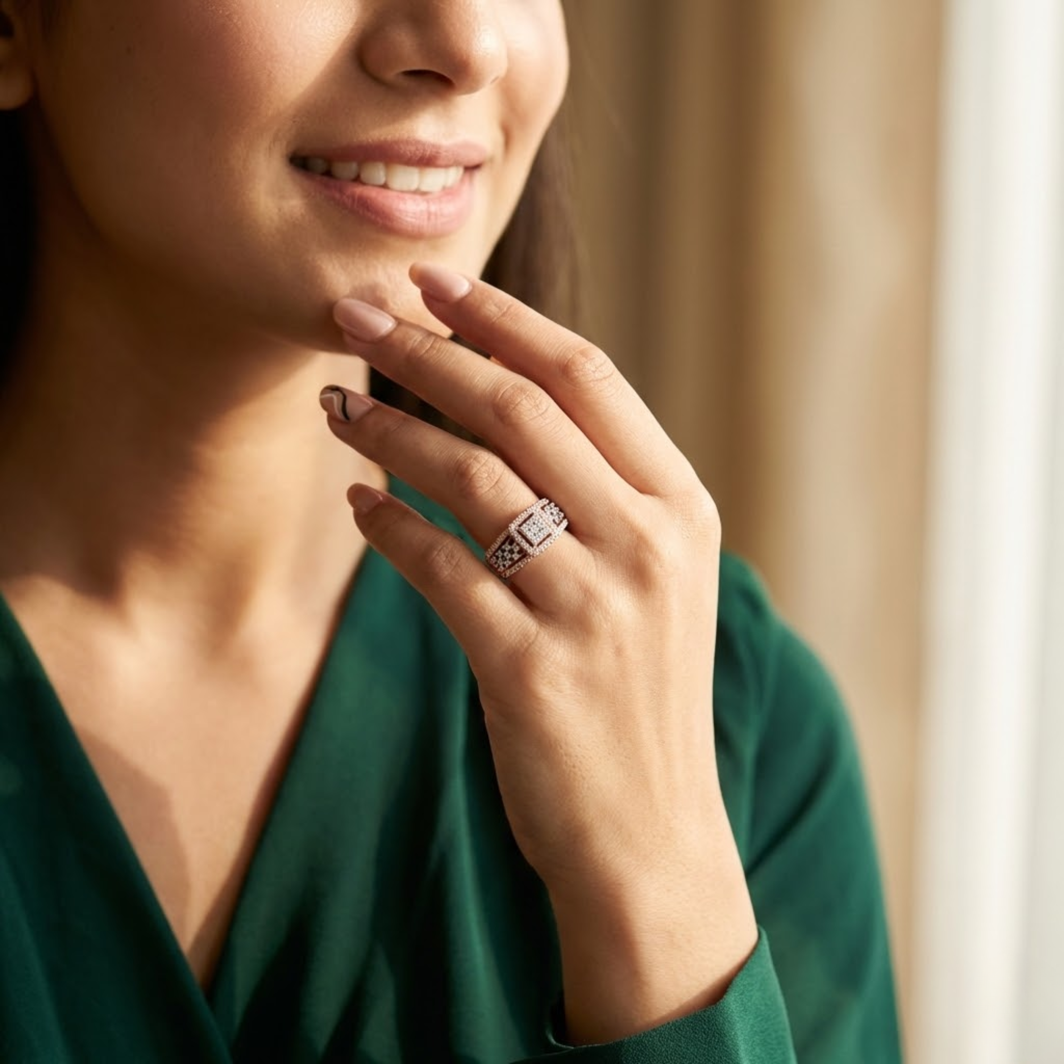 Bold Multi-Row Cluster Diamond Ring