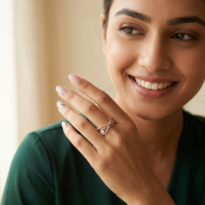 Twisted Rope Solitaire Diamond Ring