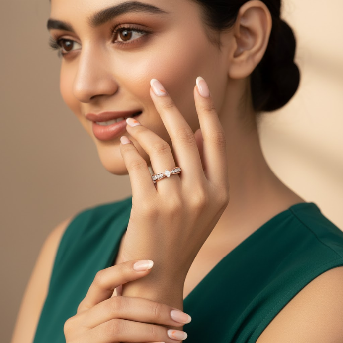 Marquise Cluster Bow Diamond Ring