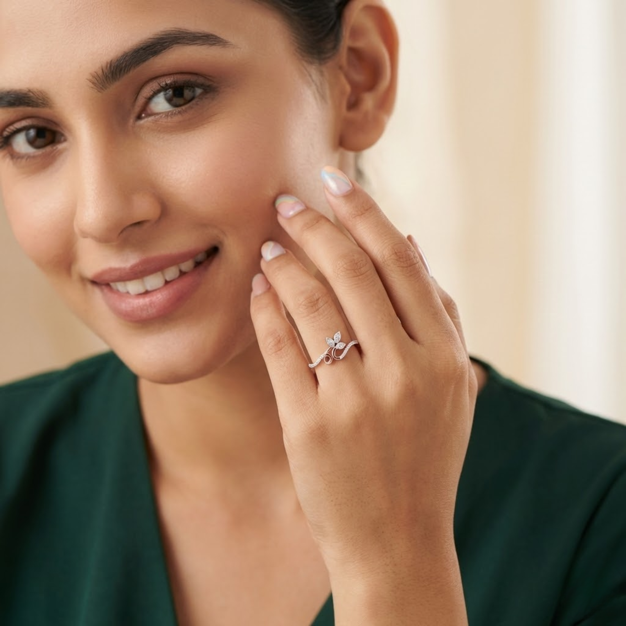 Petite Floral Diamond Ring