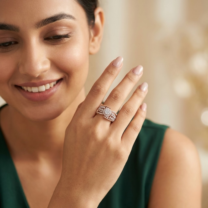 Royal Cluster Dome Diamond Ring