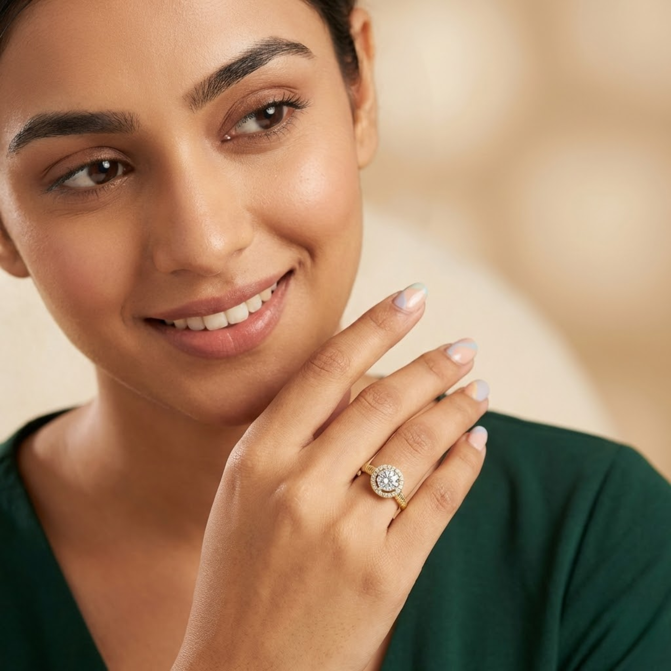 Classic Round Halo Diamond Ring