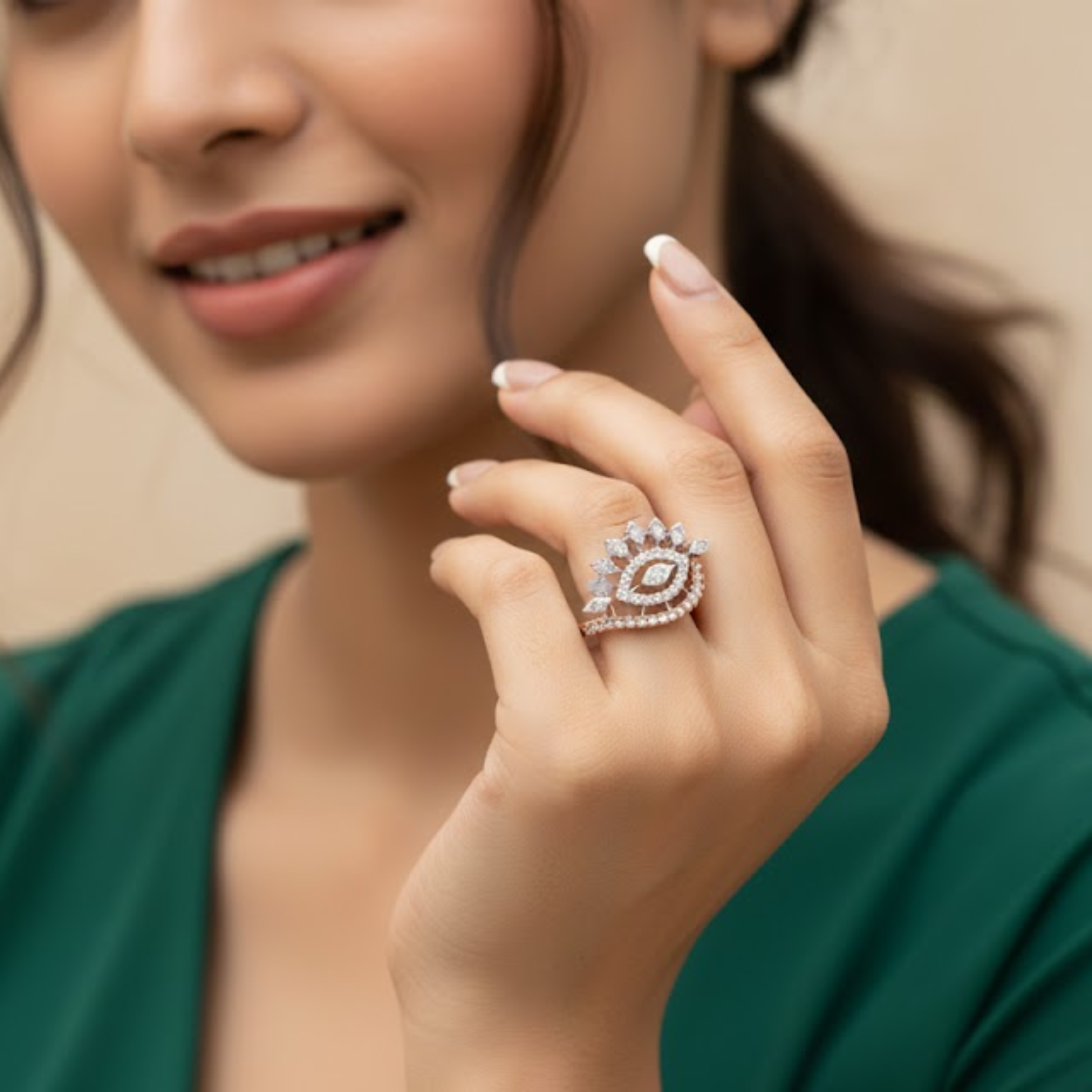 Marquise Halo Art Diamond Ring