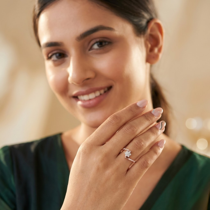 Floral Cluster Diamond Ring