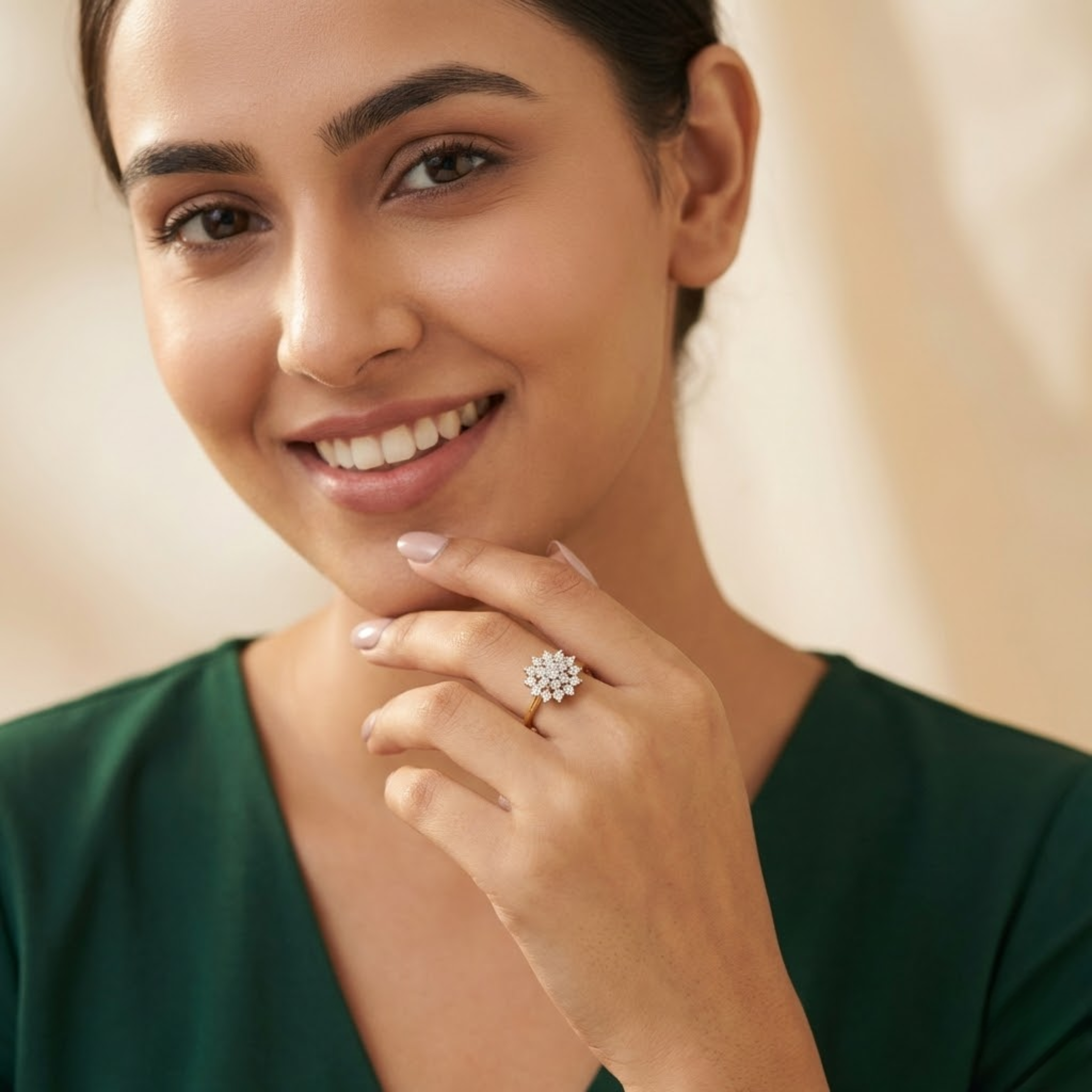 Classic Floral Cluster Diamond Ring